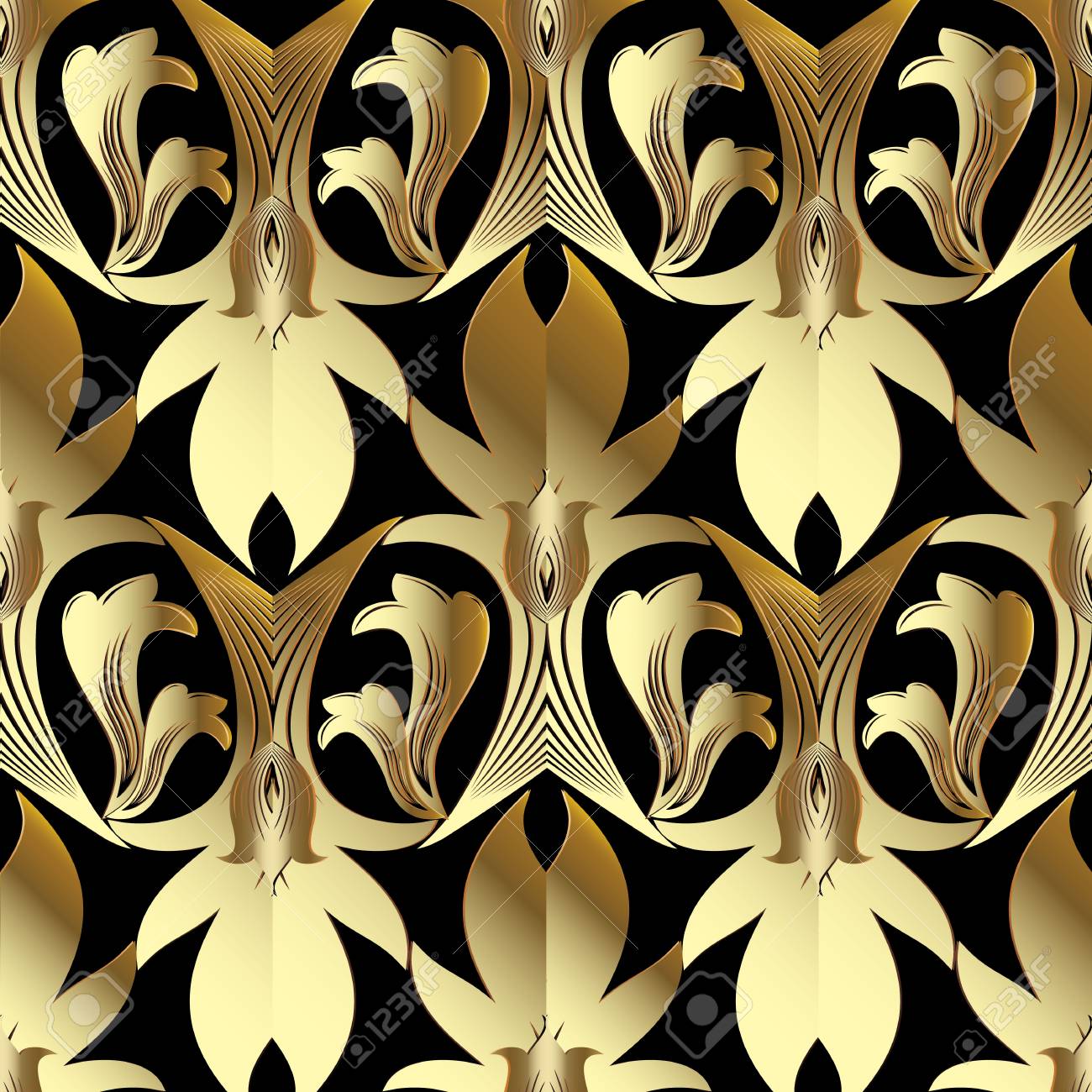 baroque gold vector seamless