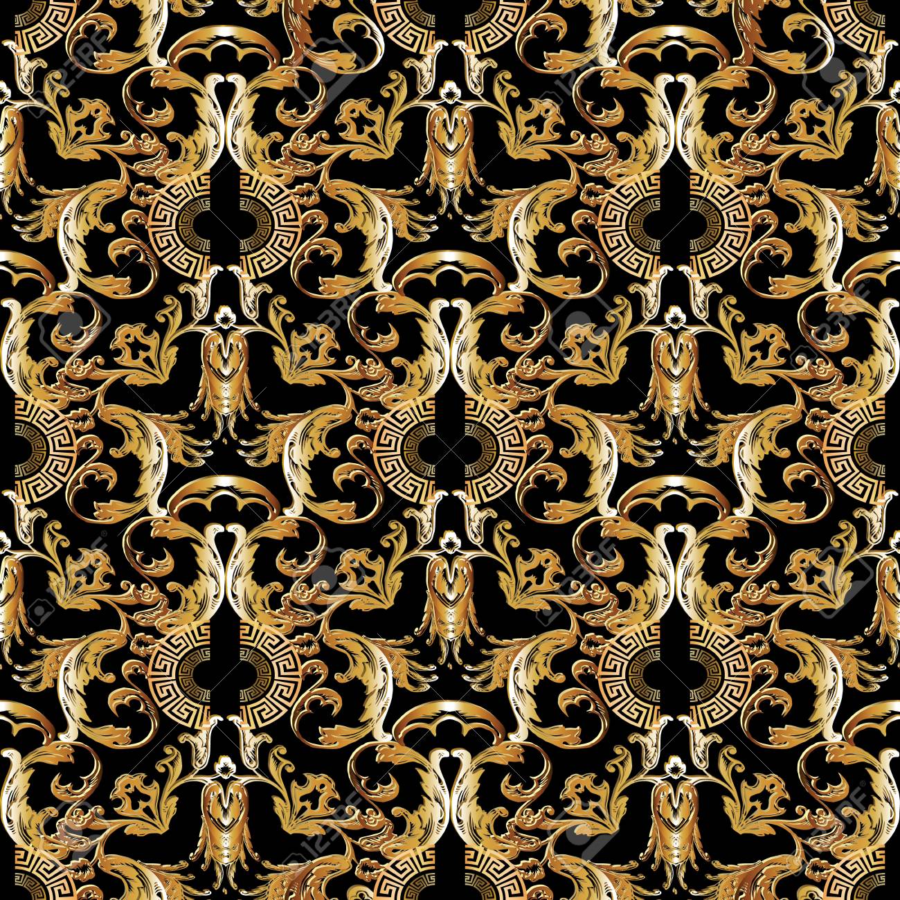 baroque gold seamless pattern