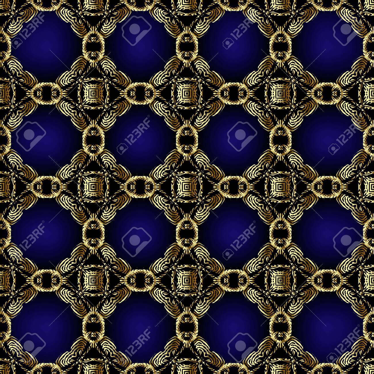 Textured Gold 3d Waffle Seamless Pattern Vector Ornamental Tapestry Royalty Free Cliparts Vectors And Stock Illustration Image 139450618