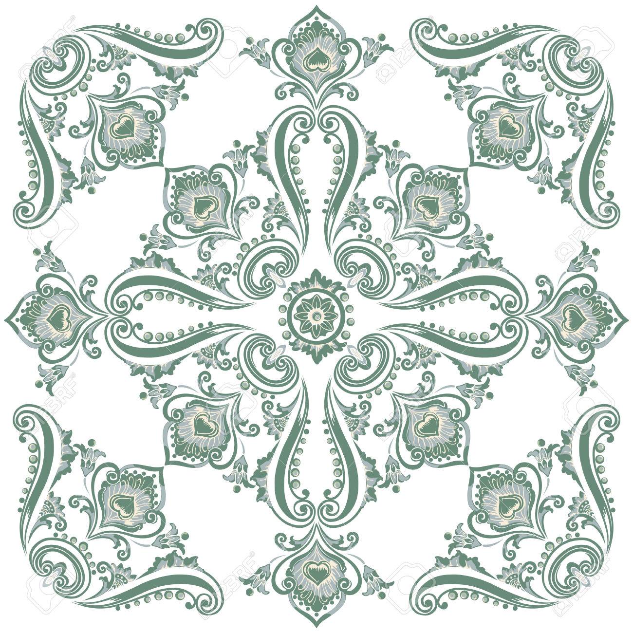 高級ビンテージ花柄 装飾的な装飾モチーフ のイラスト素材 ベクタ Image