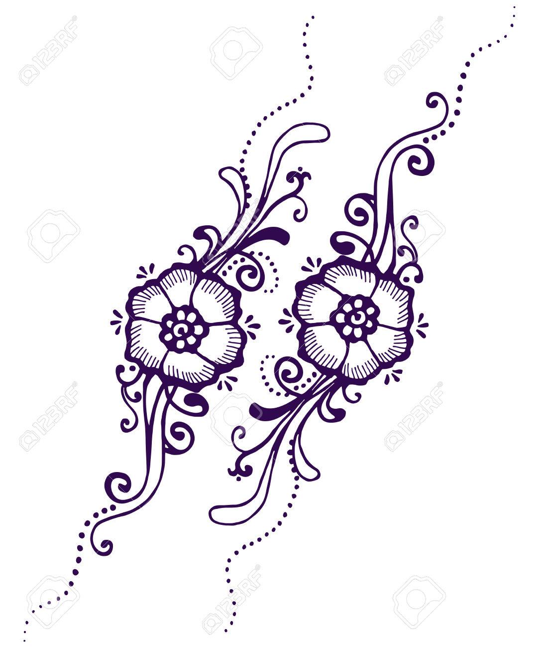 Floral Design Floral Paisley Henna Mehndi Art