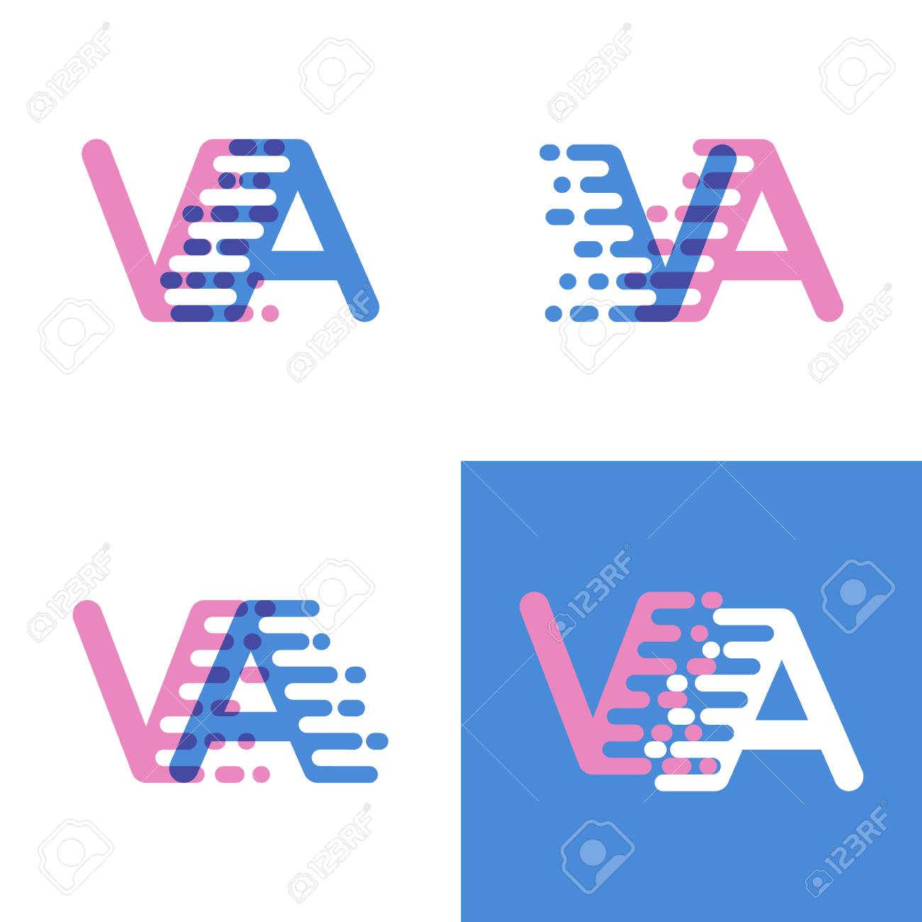 va letters with accent speed soft pink and soft blue va letters