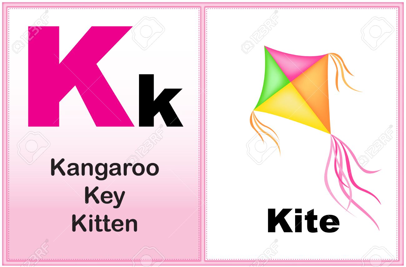 Worksheets K For Words alphabet letter k with clip art and few similar words starting the printable