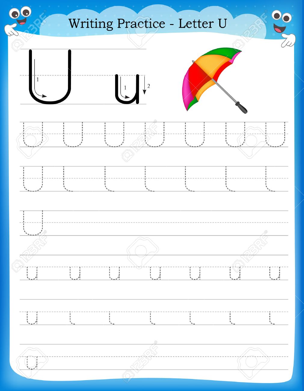 Creating teach letter U printable worksheet with clip artwork.. photo relating to Letter U Printable referred to as Crafting train letter U printable worksheet with clip artwork..
