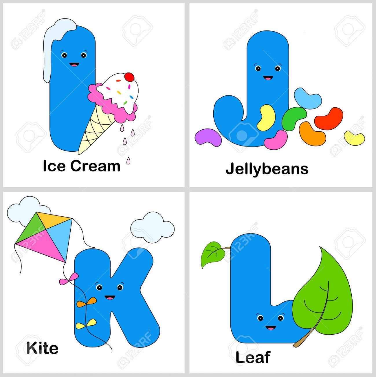 Illustration Of Alphabet Letters I J K L With Beautiful Cliparts Royalty Free Cliparts Vectors And Stock Illustration Image