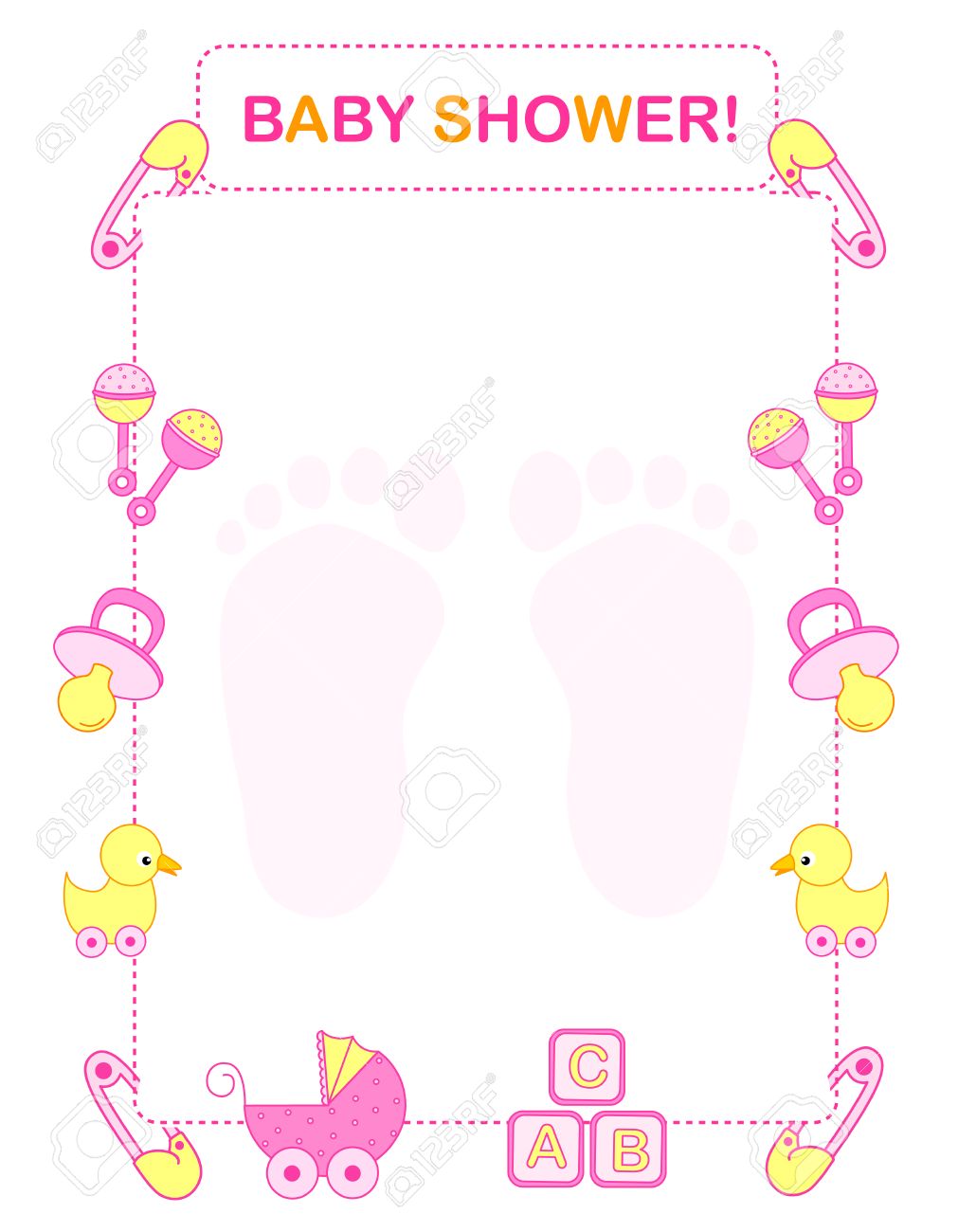 free baby girl borders