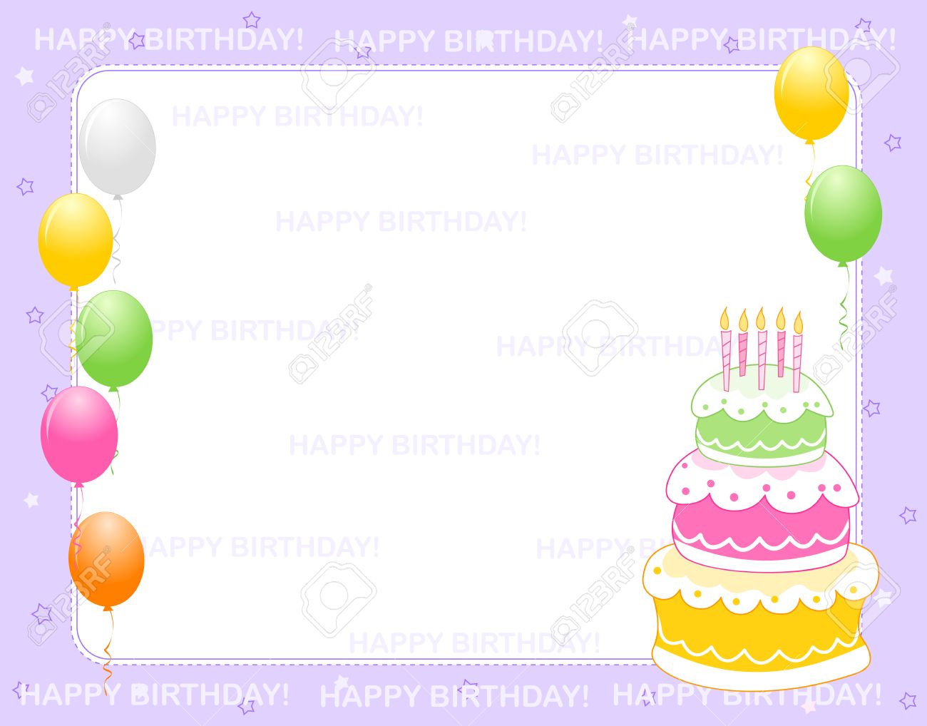 colorful birthday card invitation background with happy birthday