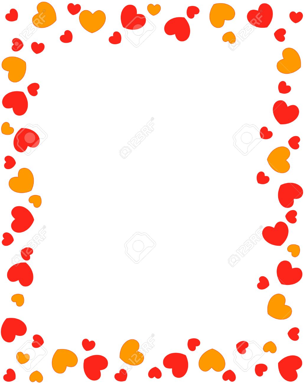Rote Und Orange Unterschiedlich Geformten Herzen Rahmen Auf Weissem Hintergrund Lizenzfrei Nutzbare Vektorgrafiken Clip Arts Illustrationen Image 38748318