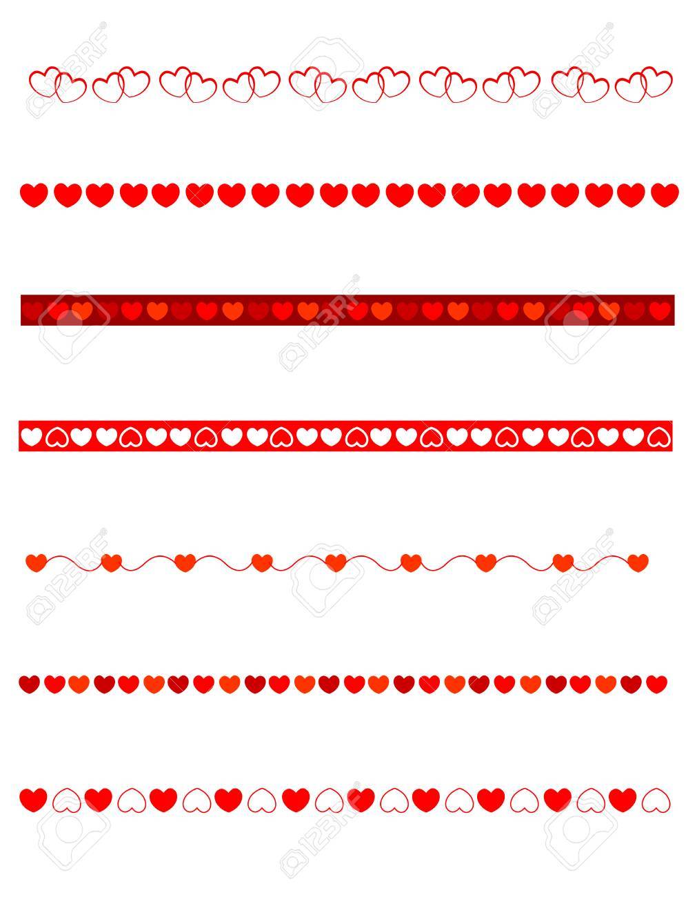 Set Of Decorative Divider/ Borders For Valentines Day / Love Themed Web  Sites. Includes Clip Art Of Hearts Royalty Free SVG, Cliparts, Vectors, and  Stock Illustration. Image 38748320., image size:1011x1300