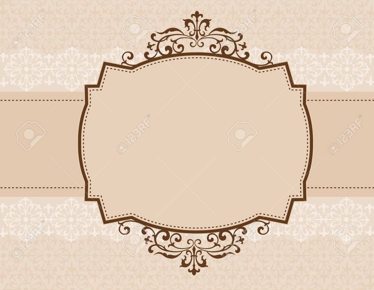 brown ornamental pattern border frame with seamless damask damask pattern border