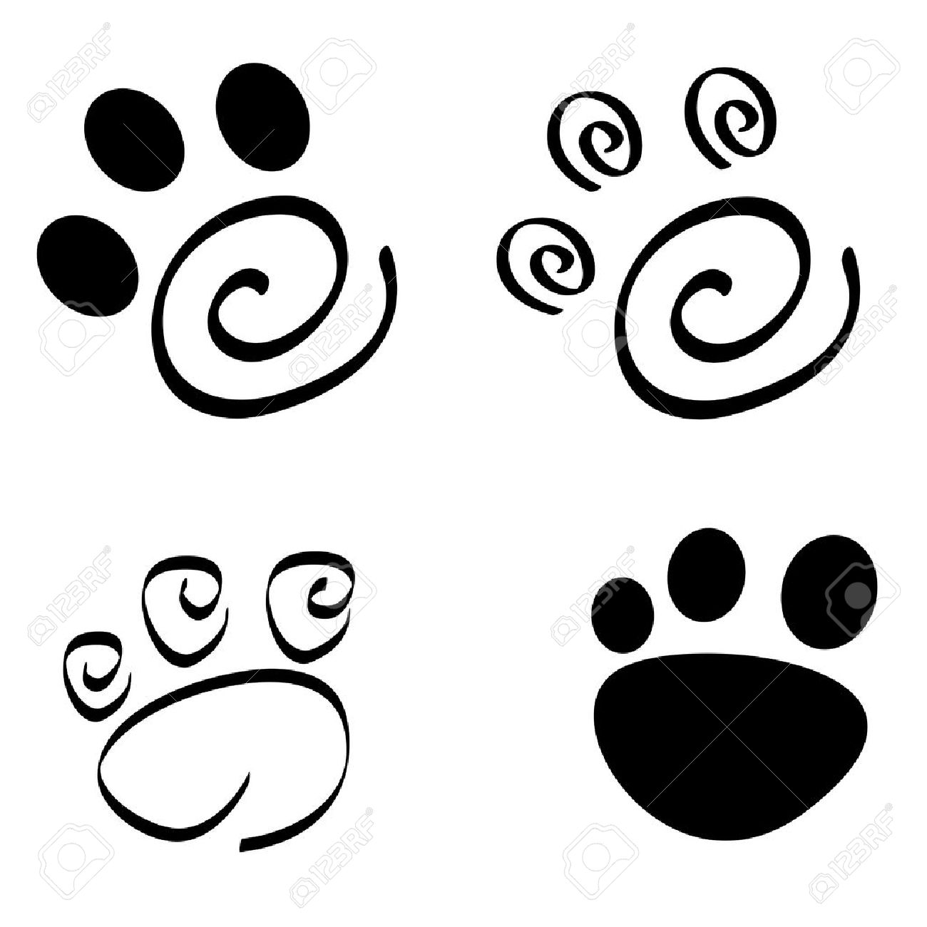 Colección De Huellas De Patas De Perro Gato Artísticas Aisladas Sobre Fondo Blanco Ilustraciones Vectoriales Clip Art Vectorizado Libre De Derechos Image 38907855