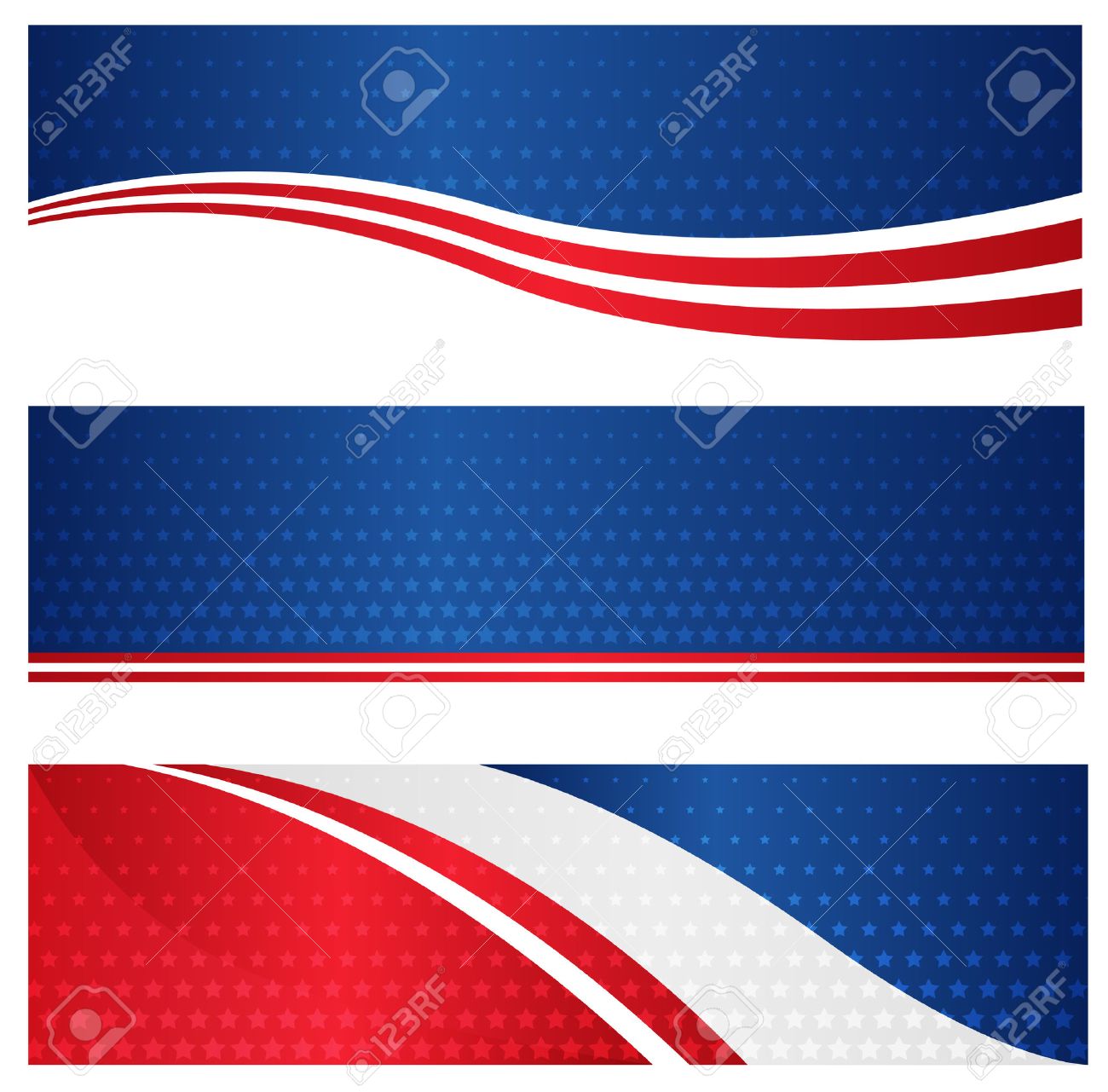 4th of july usa patriotic web header banner collection on white patriotic header