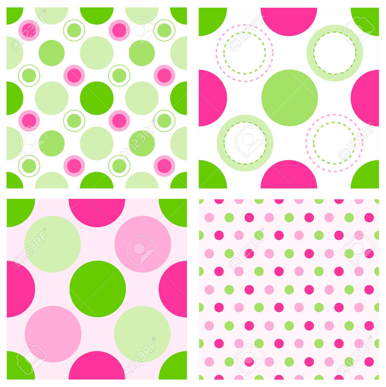 Collection Of Lovely Pink And Green Seamless Polka Dots Pattern Royalty Free Cliparts Vectors And Stock Illustration Image 38908744