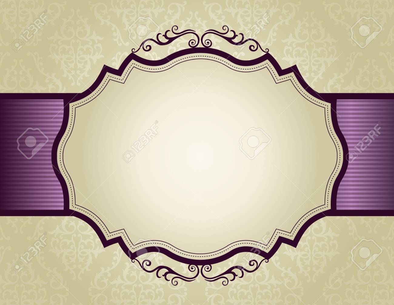 Elegant Gold And Purple Damask Pattern Background With Ribbon.. Perfect As  Stylish Wedding Invitations And Other Party Invitation Cards Or  Announcements Royalty Free SVG, Cliparts, Vectors, And Stock Illustration.  Image 38909546.