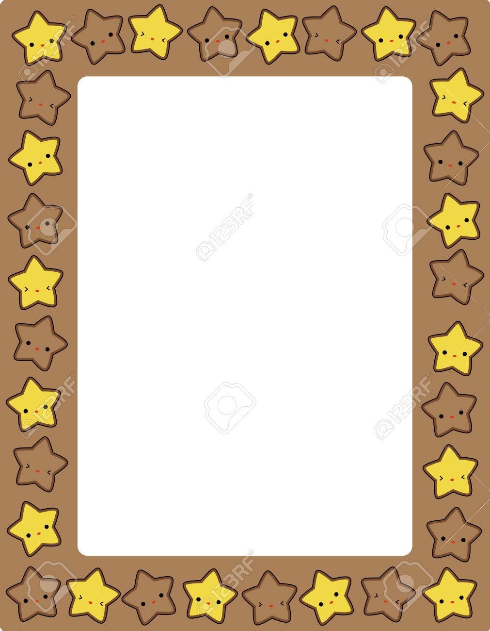 cute colorful stars border frame for greeting cards party