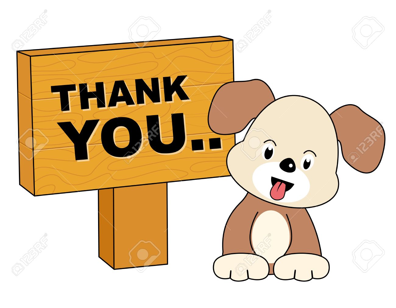 Thank You Card With A Cute Little Puppy And Notice Board Royalty Free Cliparts Vectors And Stock Illustration Image 38910152
