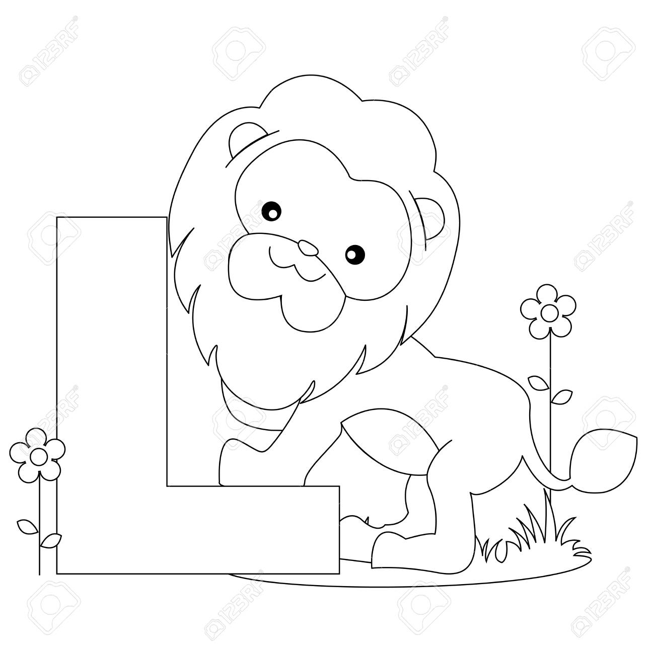Animal Alphabet Coloring Book Illustration With Outlined Graphics Royalty Free Cliparts Vectors And Stock Illustration Image 62402377