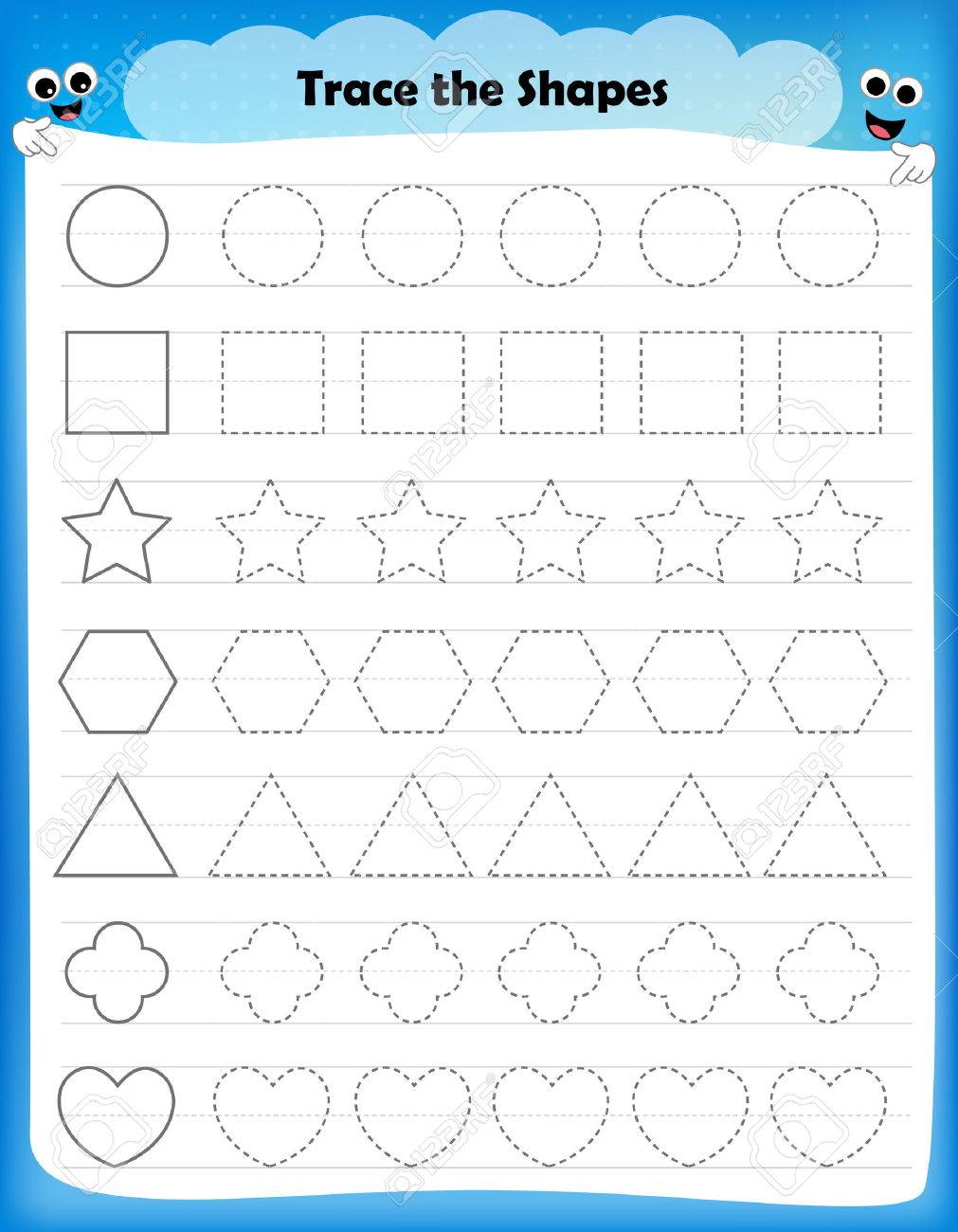 Workbooks shapes tracing worksheets preschool : Preschool Worksheet For Kids. Tracing Shapes Writing Practice ...
