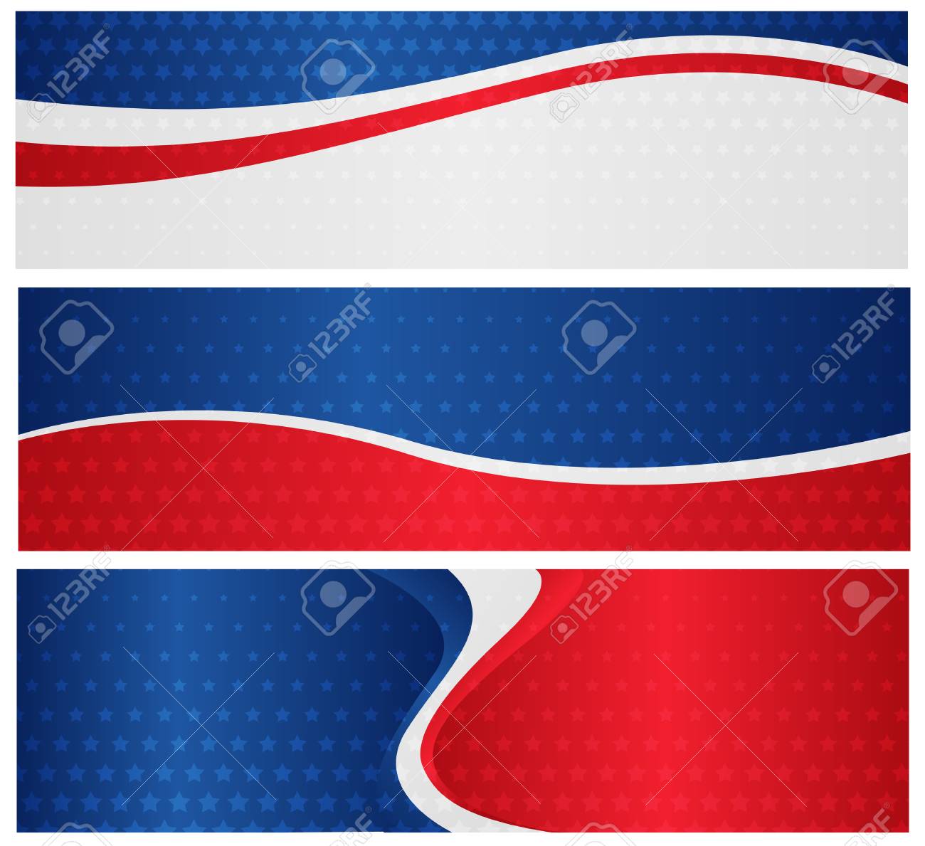 4th of july usa patriotic web header banner collection on white patriotic header