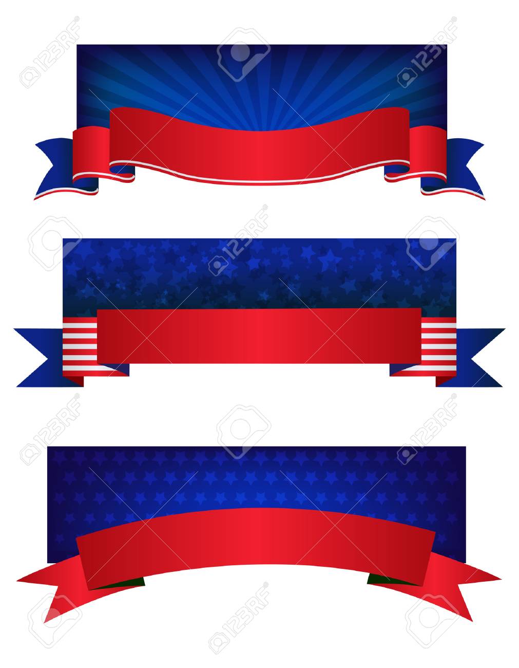 4th of july usa patriotic web header banner collection on white patriotic header