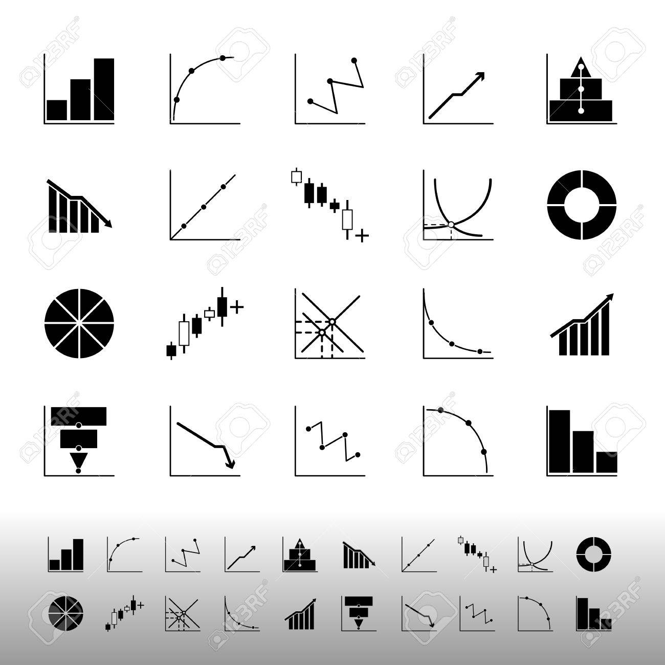 Set of diagram and graph icons on white background, stock vector - 25127926 Set of diagram and graph icons on white background, stock vector - 25127926