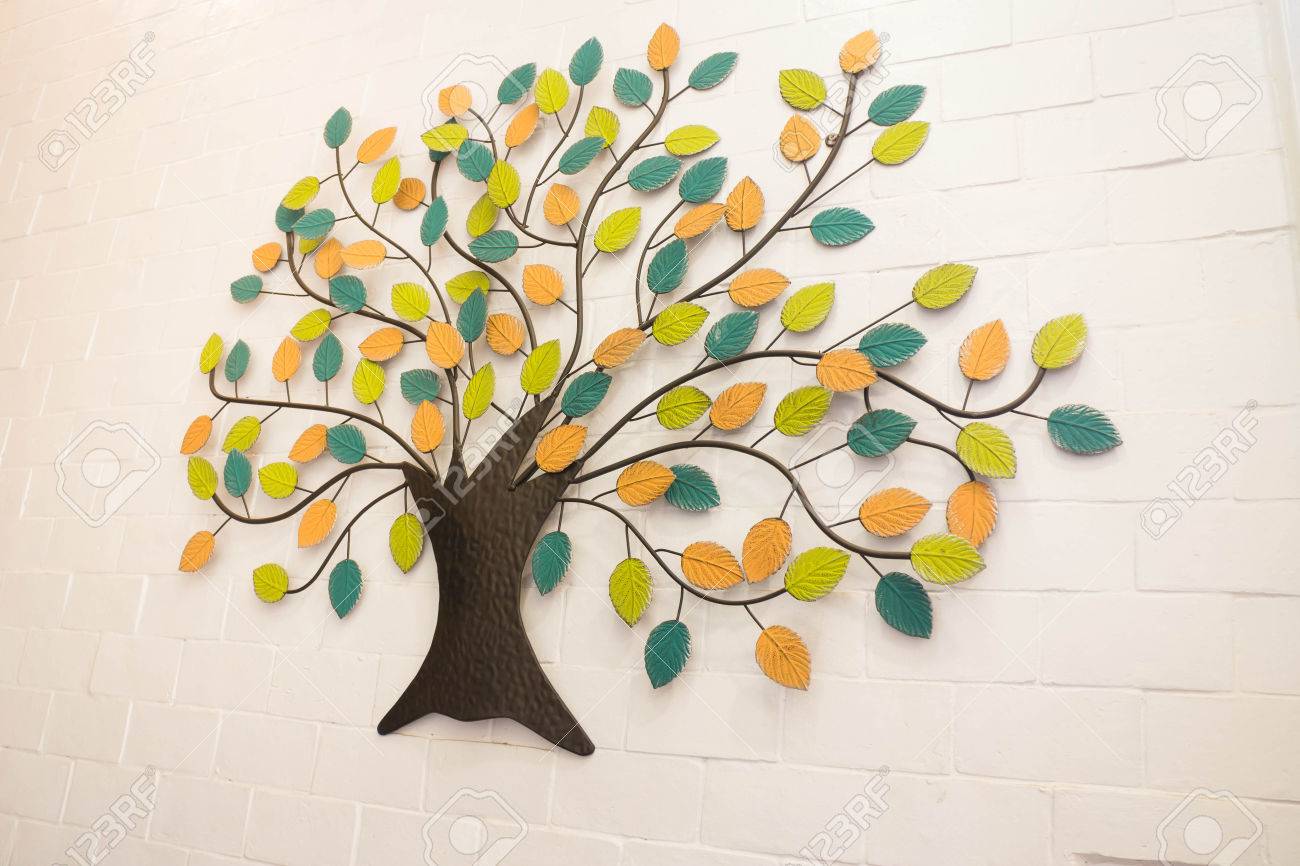 Hermosa Decoracion De Pared Con Arbol De Hojas De Colores Br