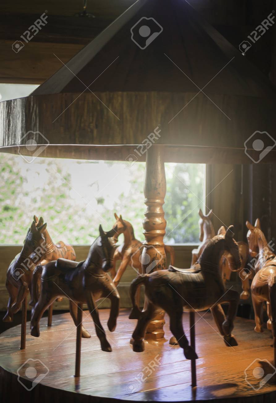 wooden toy carousel