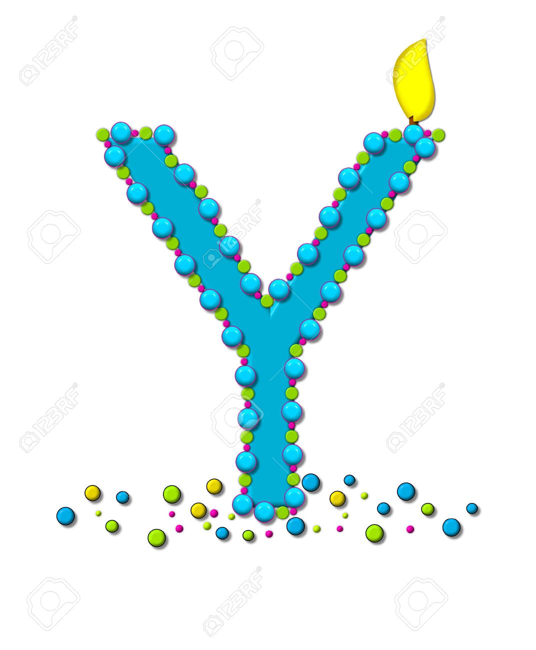 the letter y in the alphabet set birthday cake candle is aqua y letter