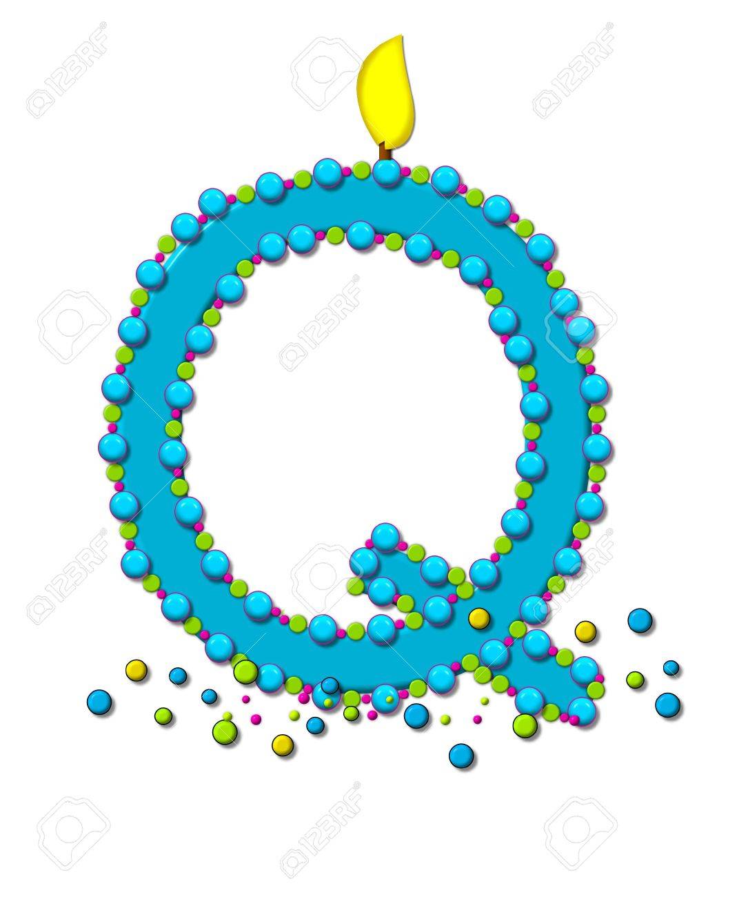 The Letter Q In The Alphabet Set Birthday Cake Candle Is Aqua Stock Photo Picture And Royalty Free Image Image 1630