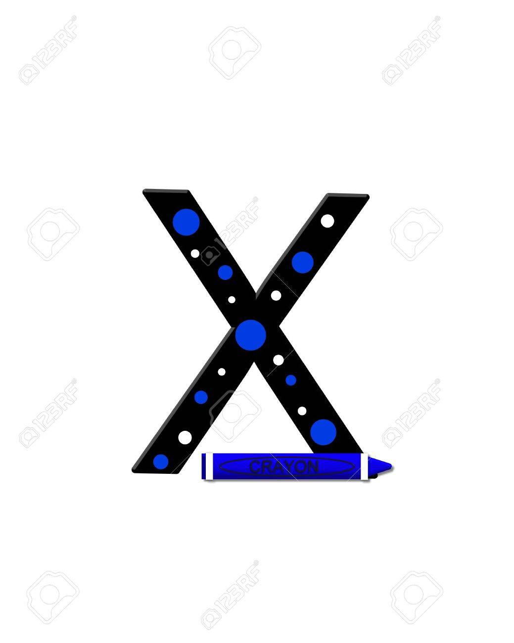 La Letra X En El Alfabeto Establecido Negro A La Escuela Es De Color Negro Con Los Lunares Un Lápiz De Color Se Añade A La Decoración Adicional