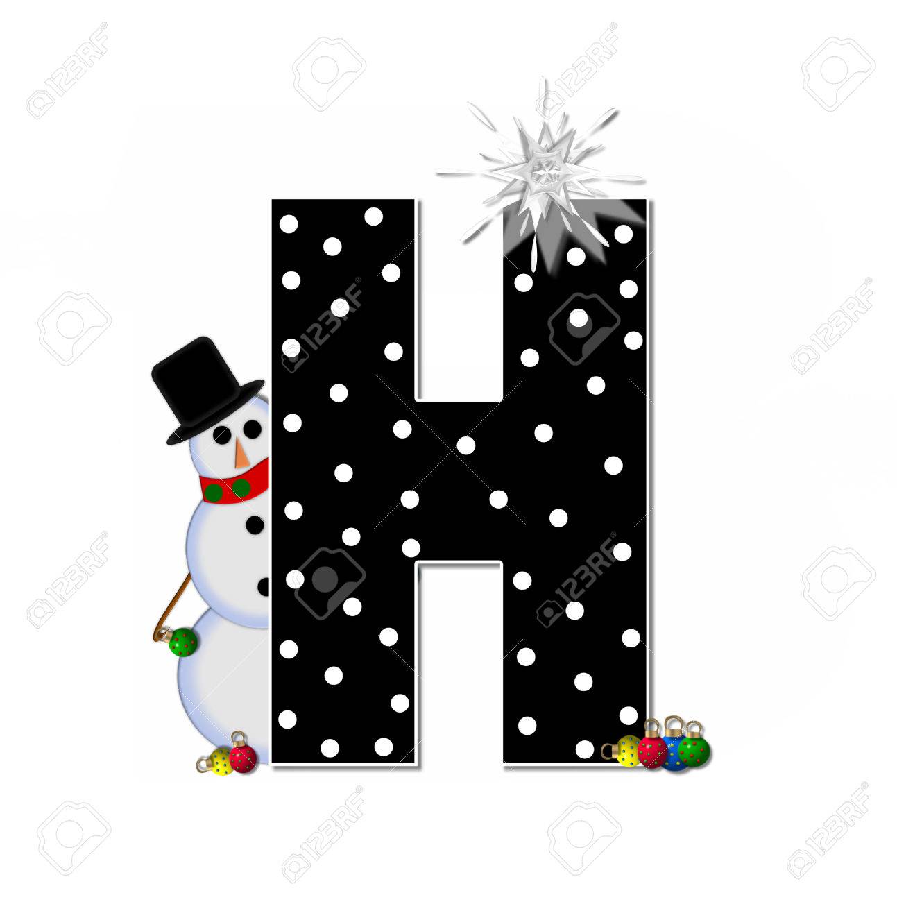 The Letter H In The Alphabet Set Frosty Is Black And Decorated Stock Photo Picture And Royalty Free Image Image 62999695