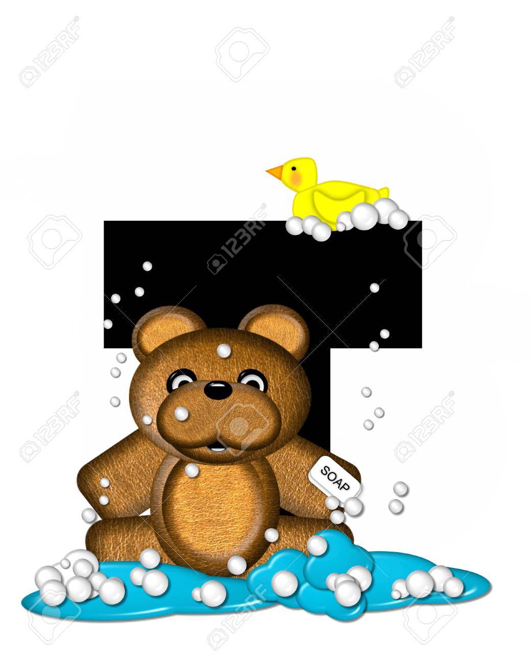 alphabet bath time ducks