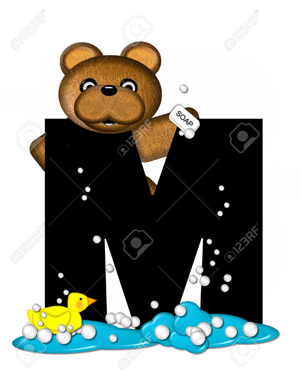 alphabet bath time ducks