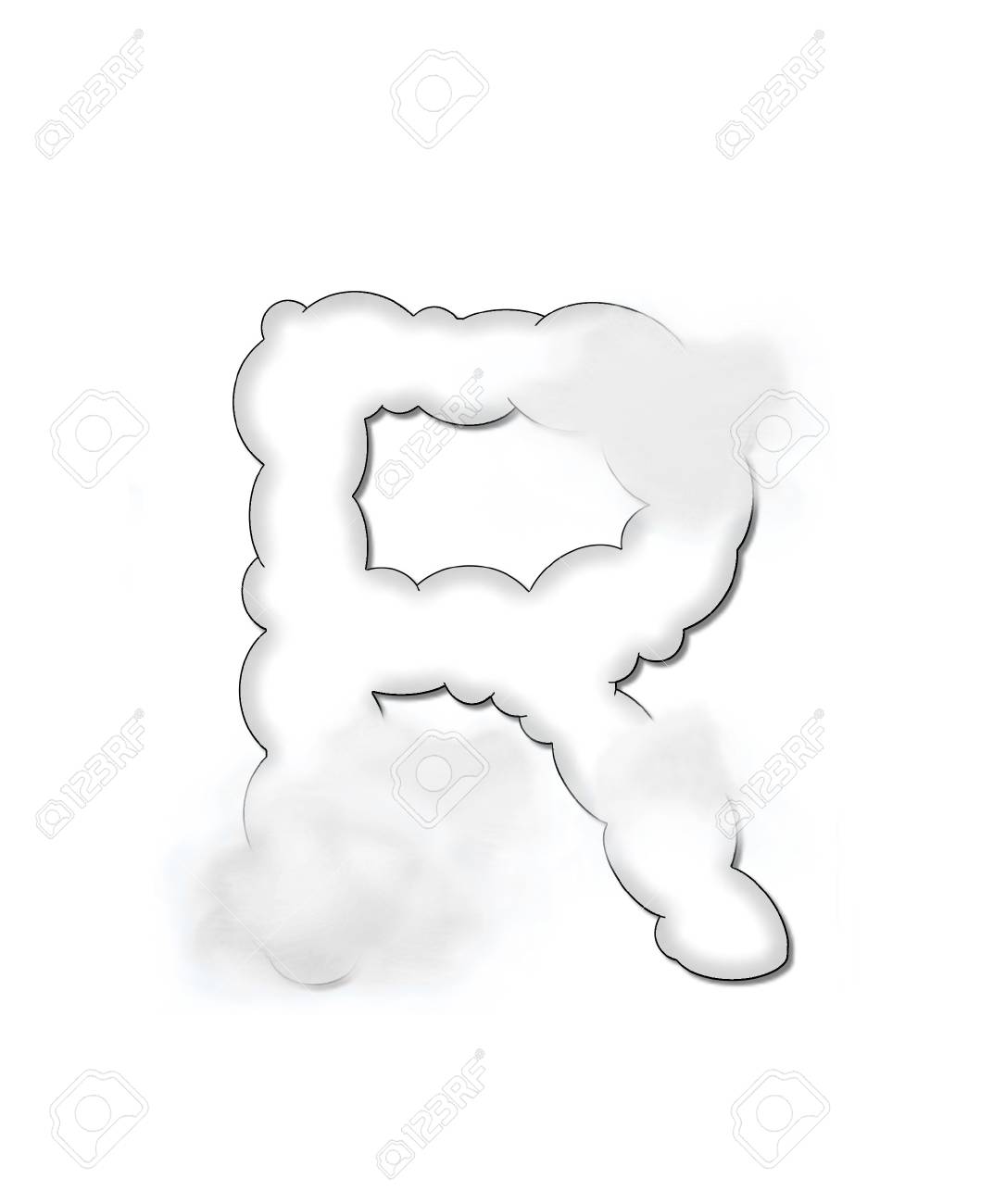 R Alphaet の曇りが設定された文字は ふわふわした雲のような形です 気まぐれで 風通しの良い雲はその表面に浮く の写真素材 画像素材 Image 6341