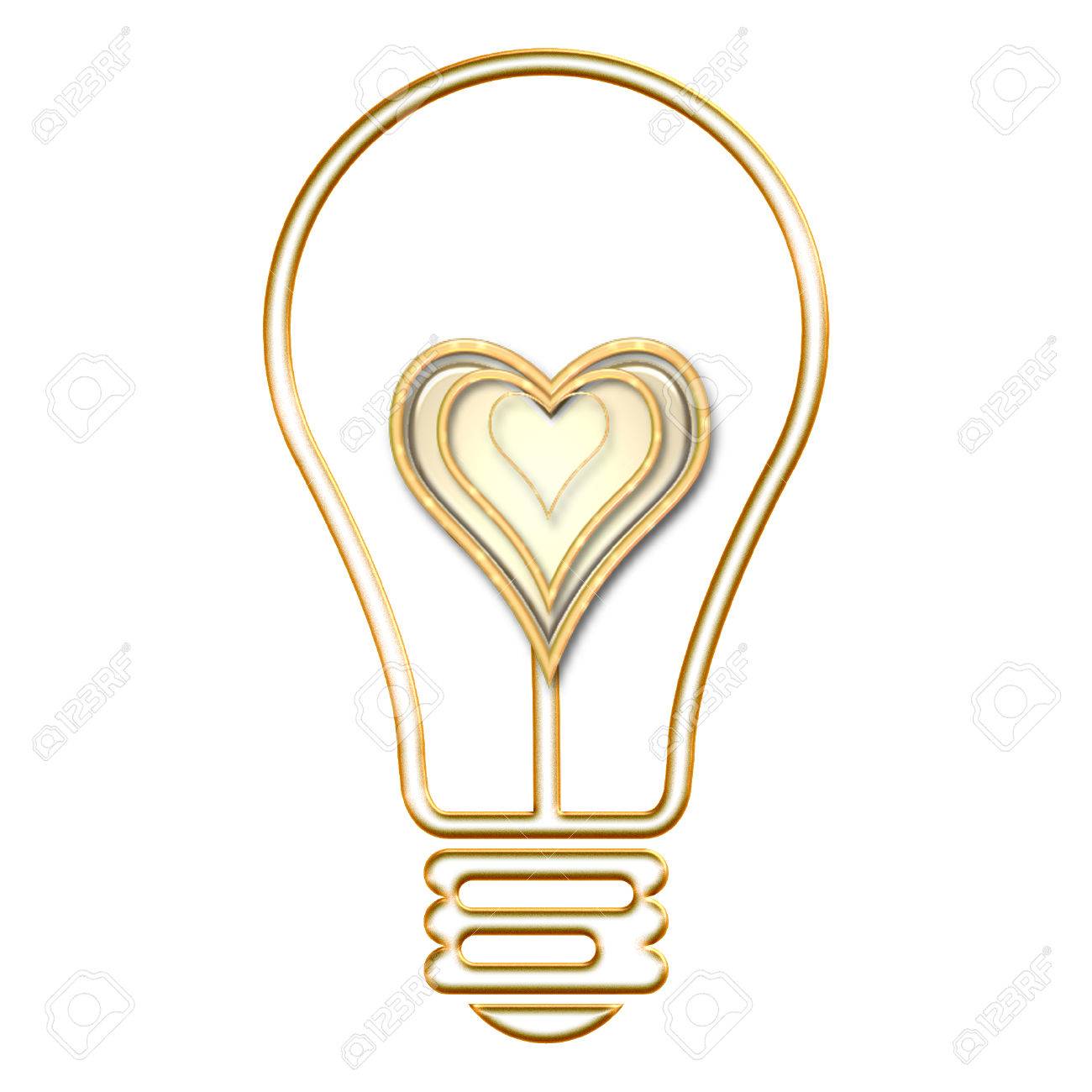 a lightbulb with a pretty heart in it royalty free cliparts vectors