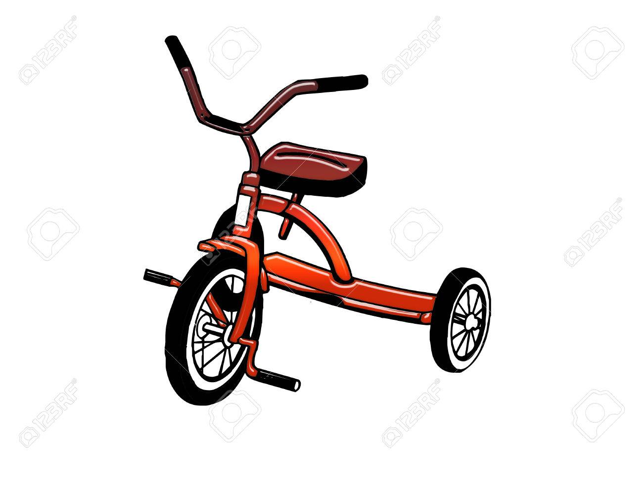 En Un Triciclo Ha Hecho Muy Poco En Los Colores Fríos Ilustraciones Vectoriales, Clip Art Vectorizado Libre De Derechos. Image 5382366.