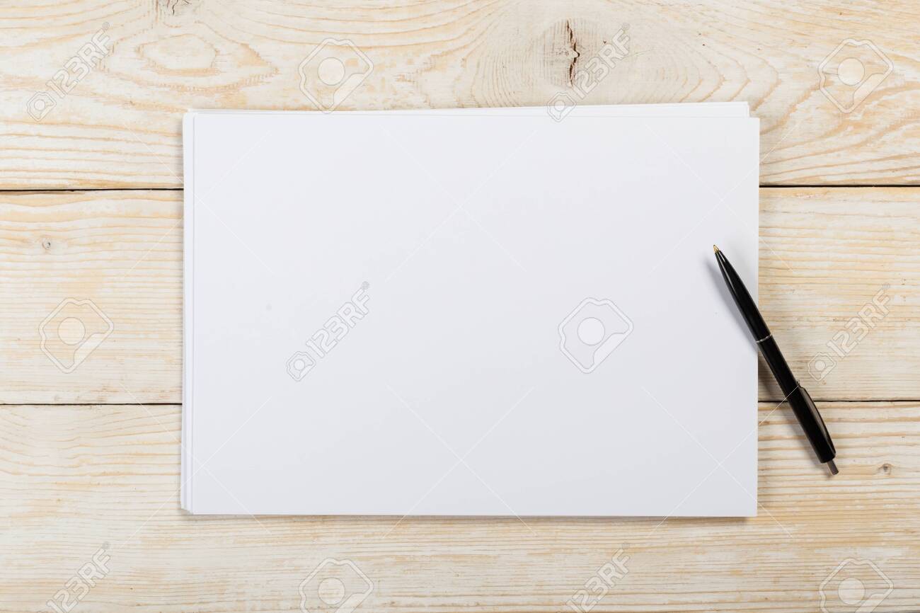 Top View Of Modern Desk Office Workplace With A4 Paper. Blank Branding  Template. Photo Blank Form. Mock Up For Portfolio Design. Stock Photo,  Picture And Royalty Free Image. Image 142035491.