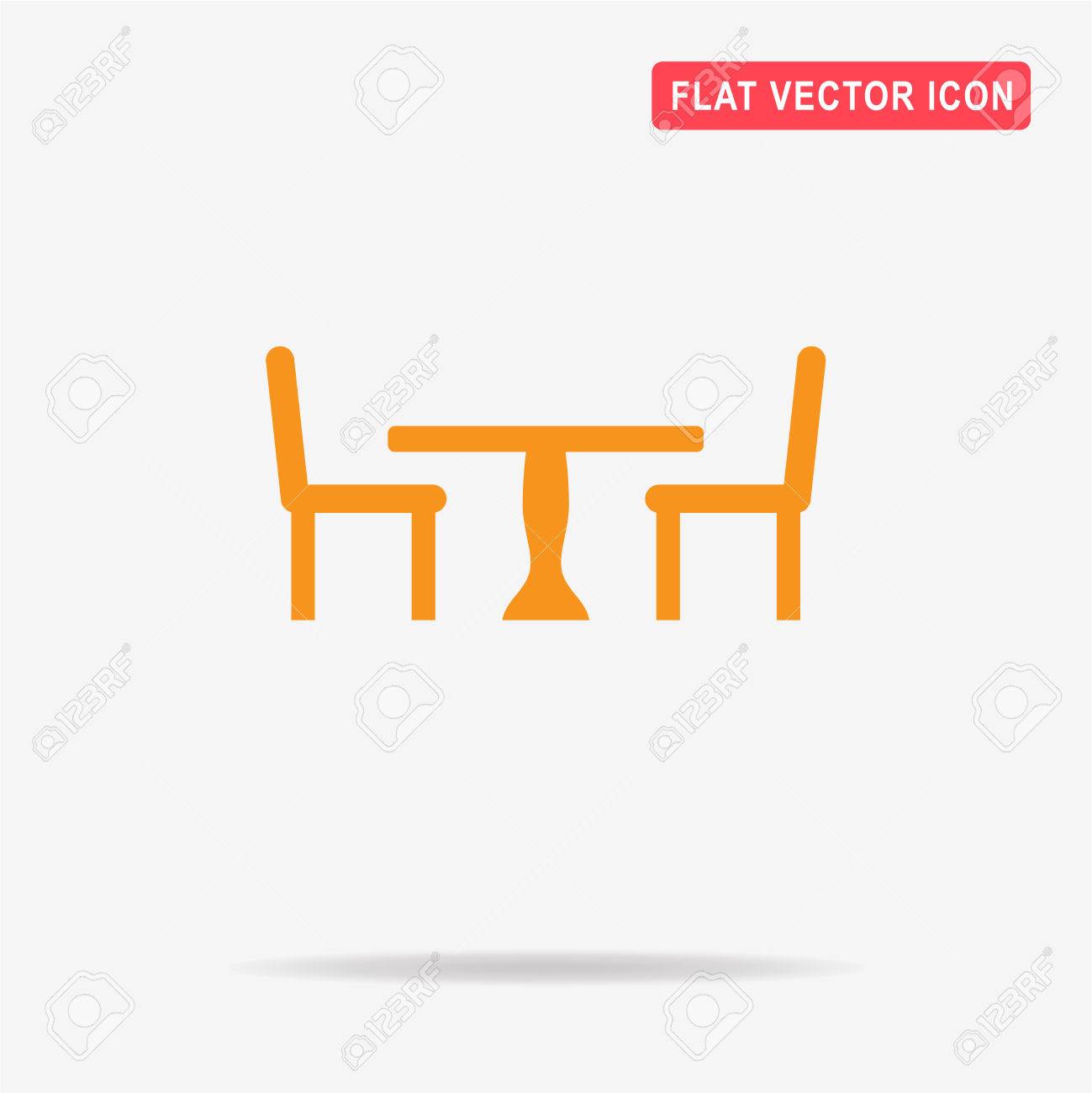Tisch Und Stühle Symbol. Vektor Konzept Illustration Für Tisch Mit Stühlen Symbol Lizenzfrei Nutzbare Vektorgrafiken
