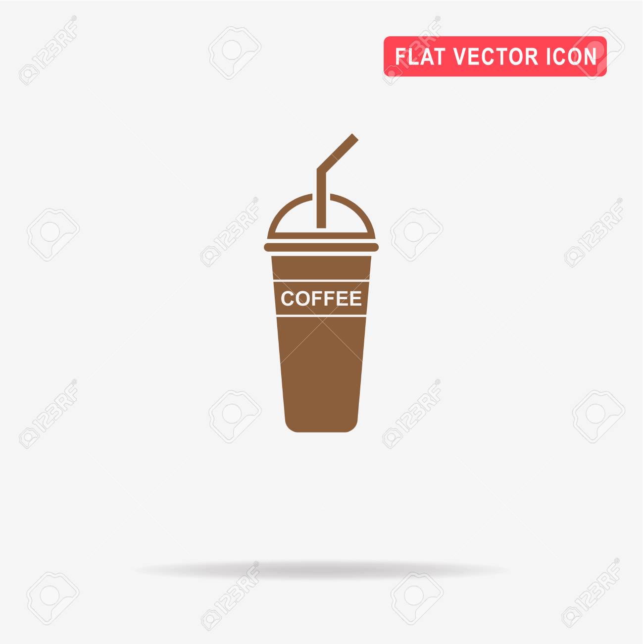 Ice Coffee Icon Vector Concept Illustration For Design Stock Ice Coffee Icon Vector Concept Illustration For Design Stock