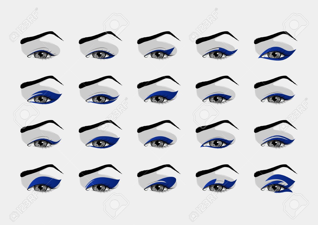 メイクアップ アイライナー デザイン セット のイラスト素材 ベクタ Image