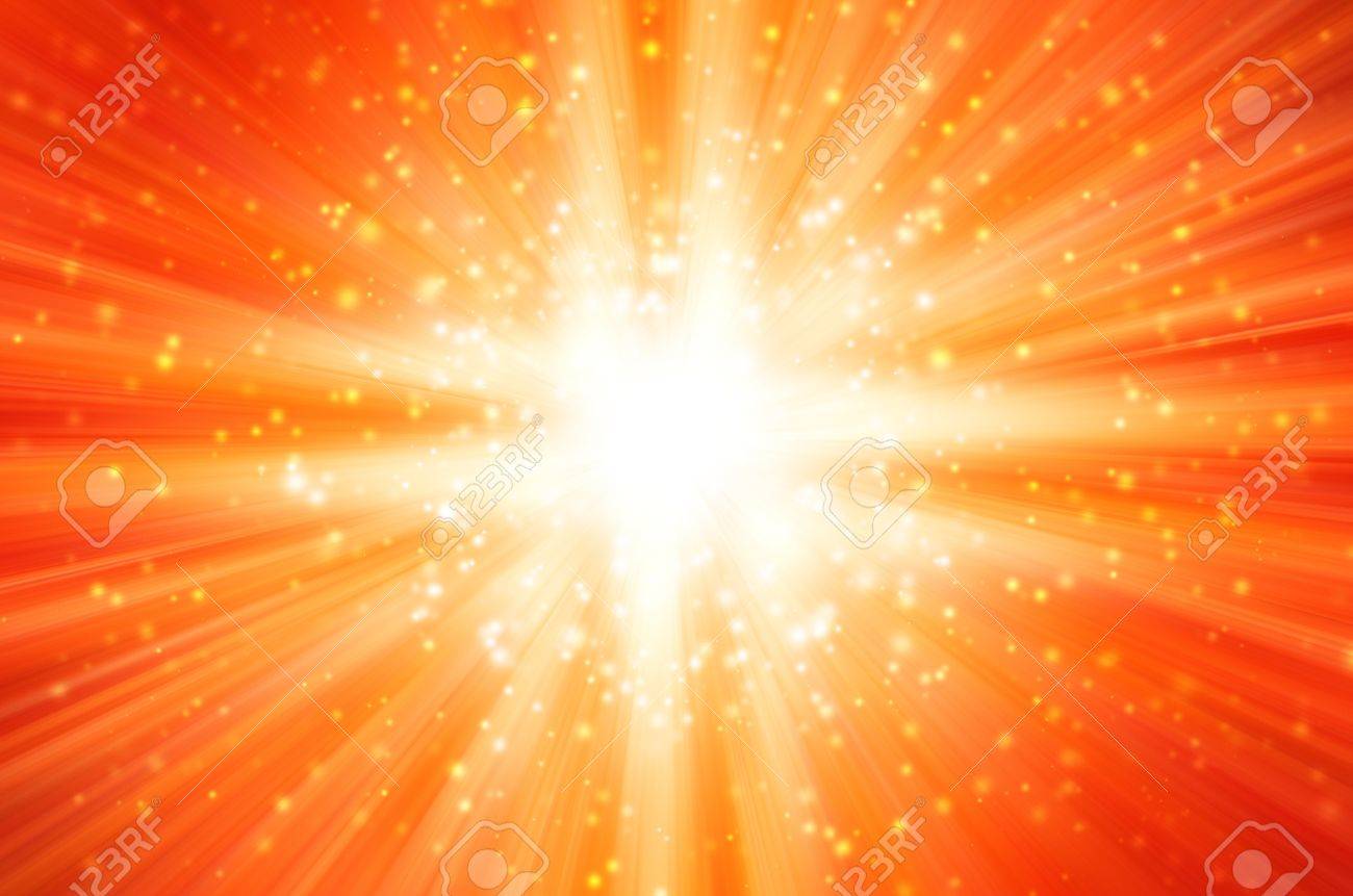 オレンジ色の星の光背景 の写真素材 画像素材 Image