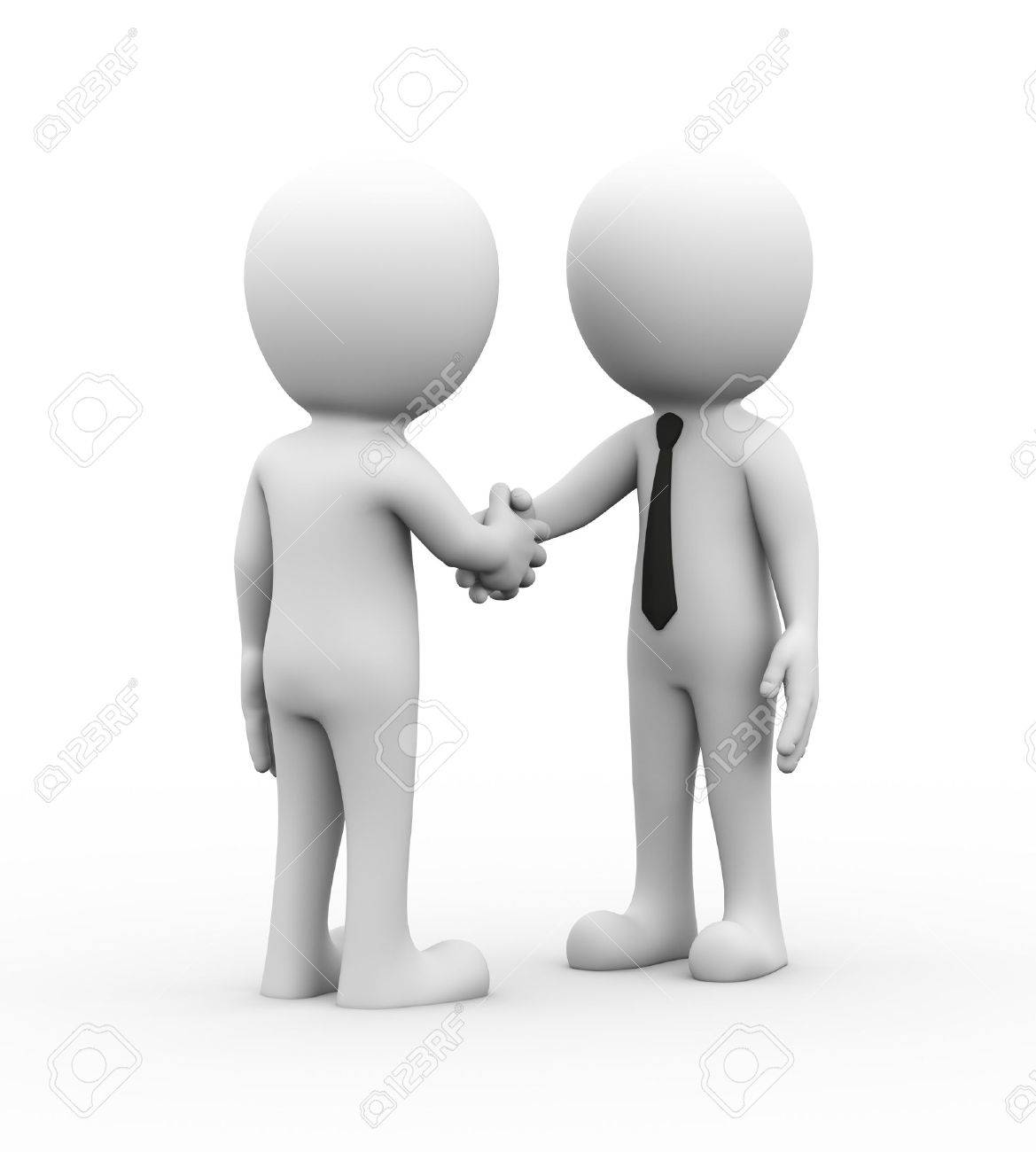 彼のパートナーの手を振ってビジネスマンの 3 D レンダリングします 友情 契約 Elp サポートのコンセプトです 3 D の白人の人々 の人 の写真素材 画像素材 Image