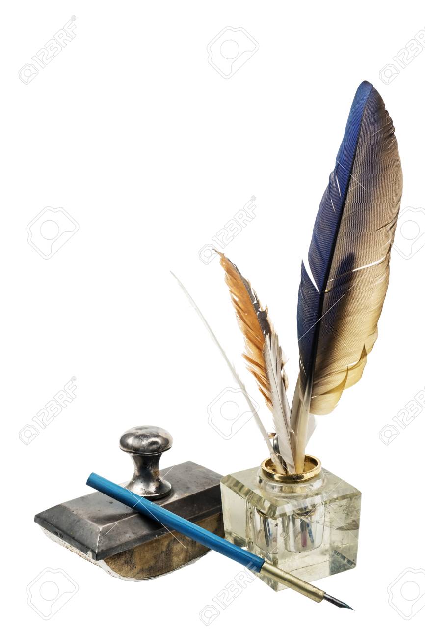 Old Vintage Presse Papier And Inkwell 