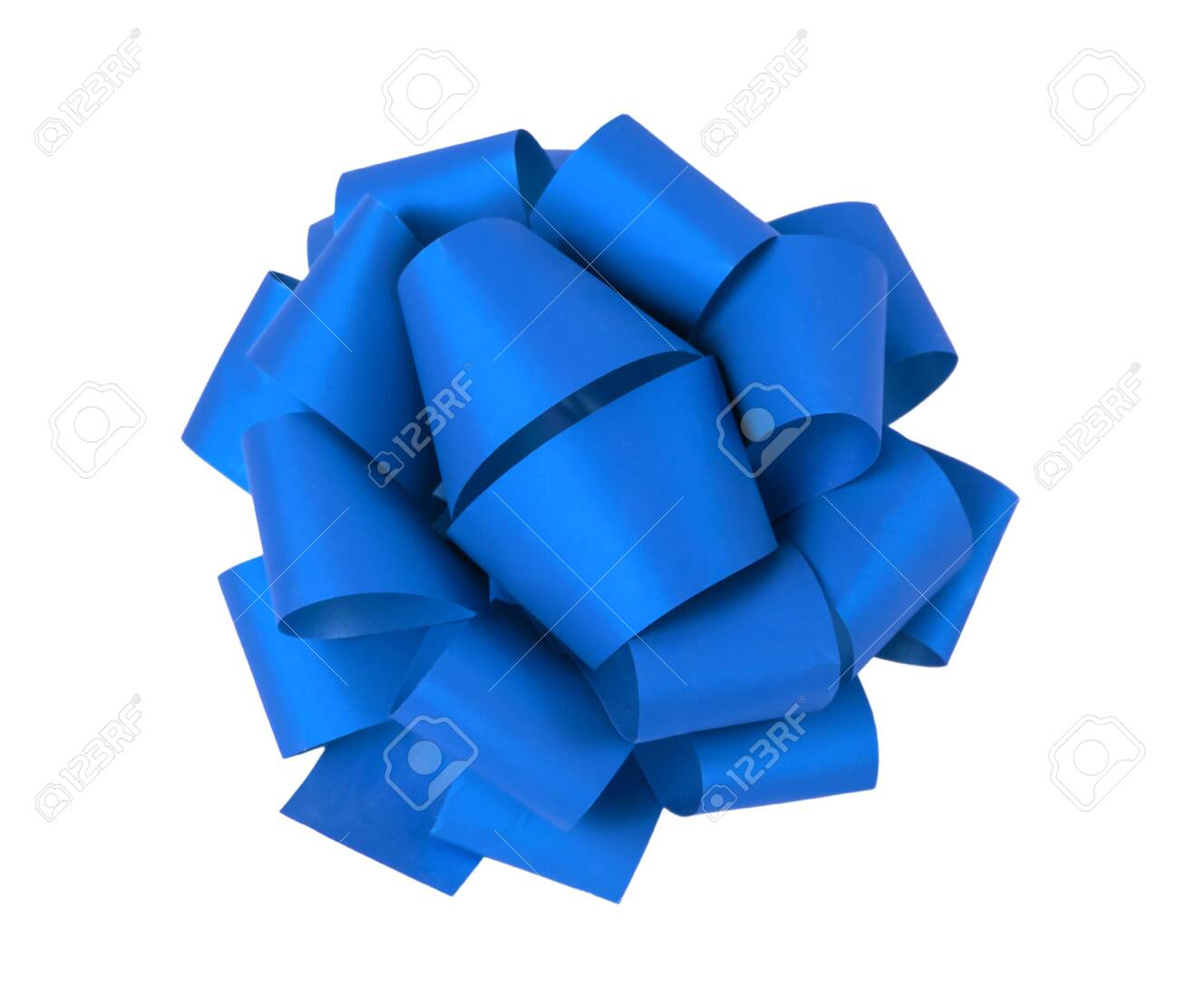 Blue gift bow on a white background, isolated - 130283540 Blue gift bow on a white background, isolated - 130283540