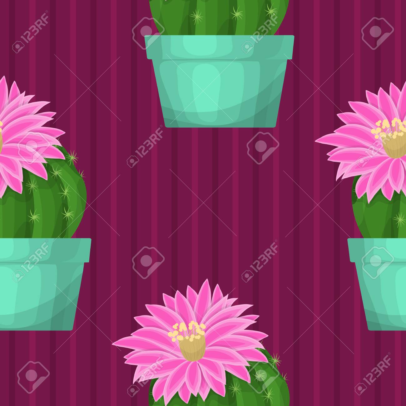 Modèle Sans Couture Avec Cactus Illustration Vectorielle De Papier
