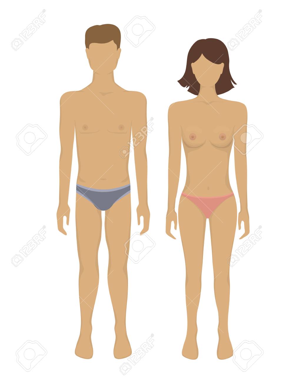 el hombre y el cuerpo de la mujer ilustración del vector con el