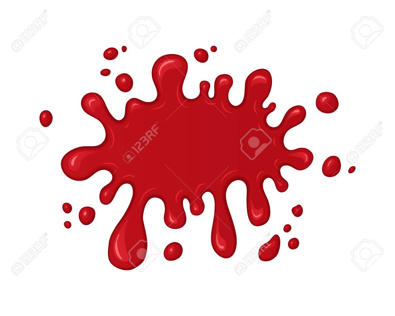 血しぶき 汚れや滴の赤い液体 抽象的なベクトル イラスト 孤立したスプラッタや白い背景のペンキのしみ ハロウィン バナーやチラシのデザインのイラスト素材 ベクタ Image