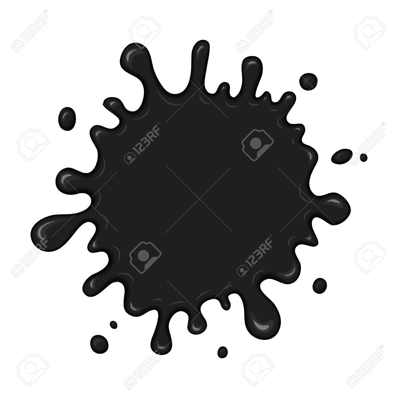 ベクトル インクや油の Blob 飛び散った汚れ塗料 スプラッシュ ドロップ黒い液体の バナーのデザイン要素です 抽象的なベクトル イラストを使用したスプラッタし の分離の白い背景のしみ のイラスト素材 ベクタ Image