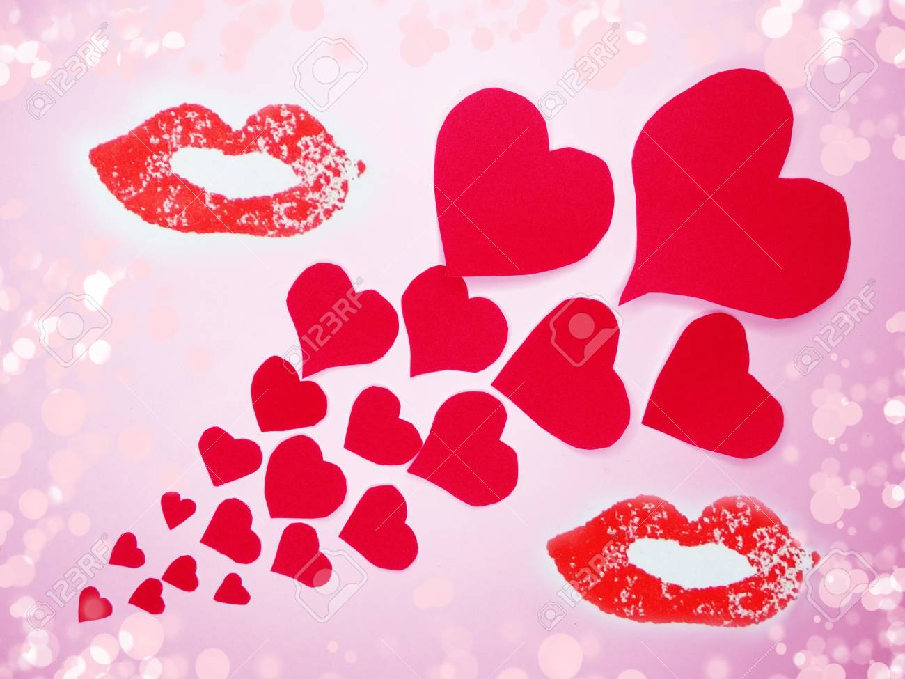 Immagini Stock Biglietto Di Auguri Amore Valentine S Day Con I Cuori Image
