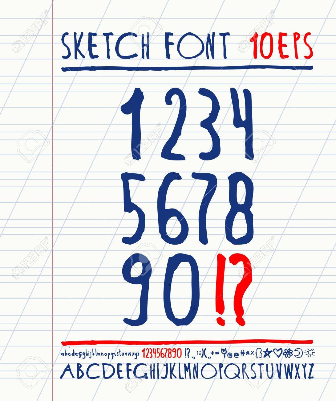 英語のアルファベットを手書きベクトル 大文字し 小文字します のイラスト素材 ベクタ Image